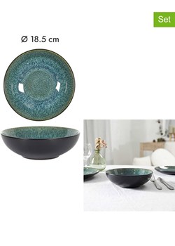 THE HOME DECO FACTORY Talerze głębokie (6 szt.) "Elia" w kolorze czarno-zielonym - Ø 18,5 cm ze sklepu Limango Polska w kategorii Naczynia - zdjęcie 188793126