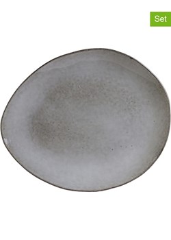 THE HOME DECO FACTORY Talerze śniadaniowe (12 szt.) w kolorze szarym - 22 x 18 cm ze sklepu Limango Polska w kategorii Naczynia - zdjęcie 188793175