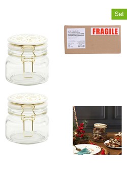 COOK CONCEPT Słoiki (2 szt.) w kolorze złoto-białym - Ø 11,5 cm ze sklepu Limango Polska w kategorii Pojemniki kuchenne - zdjęcie 188793356