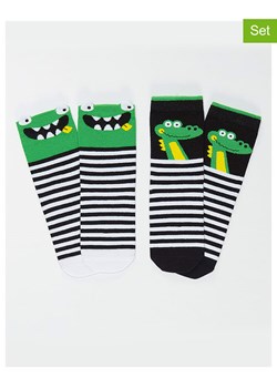Denokids Skarpety (2 pary) w kolorze zielono-czarno-białym ze sklepu Limango Polska w kategorii Skarpetki dziecięce - zdjęcie 188797446