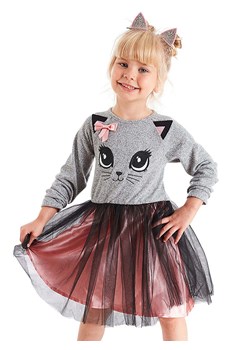 Denokids Sukienka "Kitty" w kolorze szaro-jasnoróżowym ze sklepu Limango Polska w kategorii Sukienki dziewczęce - zdjęcie 188797547