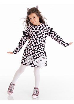 Denokids Sukienka "Silver Cat" w kolorze czarno-biało-jasnoróżowym ze sklepu Limango Polska w kategorii Sukienki dziewczęce - zdjęcie 188797569