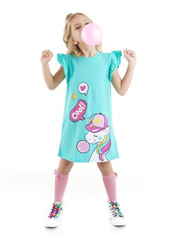 Denokids Sukienka "Gummy Unicorn" w kolorze turkusowym ze sklepu Limango Polska w kategorii Sukienki dziewczęce - zdjęcie 188798566