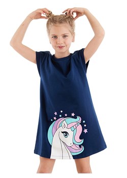 Denokids Sukienka "Colorful Unicorn" w kolorze granatowym ze sklepu Limango Polska w kategorii Sukienki dziewczęce - zdjęcie 188799378