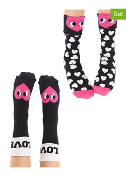 Denokids Skarpety (2 pary) "Love" w kolorze czarnym ze sklepu Limango Polska w kategorii Skarpetki dziecięce - zdjęcie 188800579