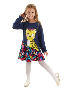 Denokids Sukienka "Leopard" w kolorze granatowym ze sklepu Limango Polska w kategorii Sukienki dziewczęce - zdjęcie 188800757