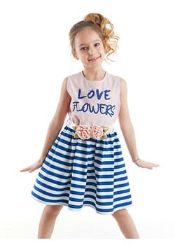 Denokids Sukienka "Flowers" w kolorze granatowo-jasnoróżowym ze sklepu Limango Polska w kategorii Sukienki dziewczęce - zdjęcie 188800955