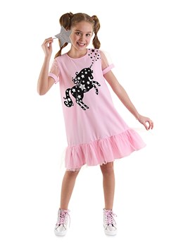 Denokids Sukienka "Stars&amp;Unicorn" w kolorze jasnoróżowym ze sklepu Limango Polska w kategorii Sukienki dziewczęce - zdjęcie 188801357