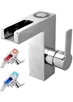 Schütte Bateria umywalkowa LED "Orinocco" w kolorze srebrnym ze sklepu Limango Polska w kategorii Akcesoria łazienkowe - zdjęcie 188802667