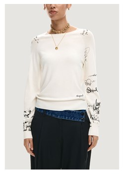 Desigual Sweter JERS_MARQUETTE Beżowy Casual Fit ze sklepu MODIVO w kategorii Bluzki damskie - zdjęcie 188806579