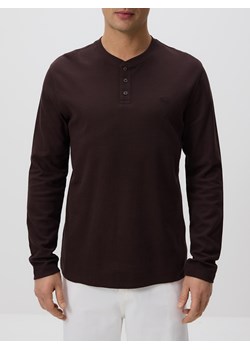 Reserved - Longsleeve slim fit - ciemnobrązowy ze sklepu Reserved w kategorii T-shirty męskie - zdjęcie 188807359