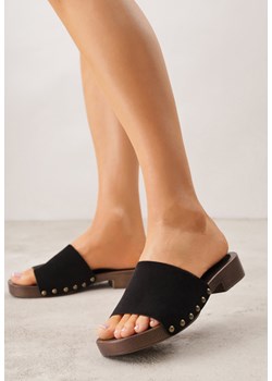 Czarne Klapki Ozdobione Nitami Jehlone ze sklepu born2be.pl w kategorii Klapki damskie - zdjęcie 188807906