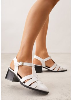 Białe Sandały na Obcasie z Ozdobną Cholewką Amalirei ze sklepu born2be.pl w kategorii Sandały damskie - zdjęcie 188807969