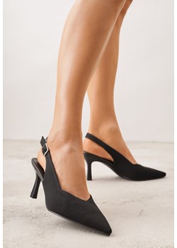 Czarne Sandały na Szpilce Ozdobione Plecionką Callaxie ze sklepu born2be.pl w kategorii Czółenka - zdjęcie 188808246