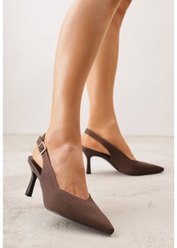 Brązowe Sandały na Szpilce Ozdobione Plecionką Callaxie ze sklepu born2be.pl w kategorii Czółenka - zdjęcie 188808255