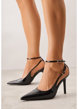 Czarne Lakierowane Sandały na Szpilce z Wycięciami i Paskami Guinemere ze sklepu born2be.pl w kategorii Czółenka - zdjęcie 188808309