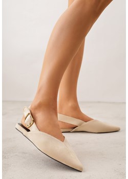 Jasnobeżowe Sandały z Ozdobnym Wycięciem i Odkrytą Piętą Naitheis ze sklepu born2be.pl w kategorii Sandały damskie - zdjęcie 188808786