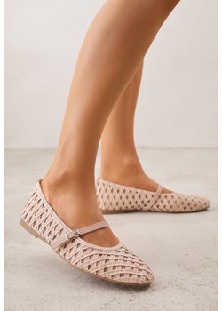 Różowe Balerinki Ozdobione Ażurowym Motywem i Paskiem Nonaniassi ze sklepu born2be.pl w kategorii Balerinki - zdjęcie 188808849