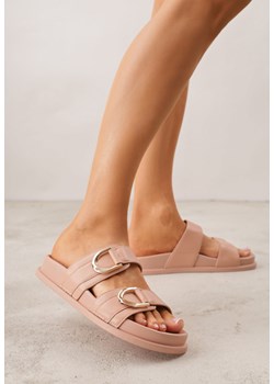 Różowe Klapki Ozdobione Dwoma Klamrami Sthosaildy ze sklepu born2be.pl w kategorii Klapki damskie - zdjęcie 188809137