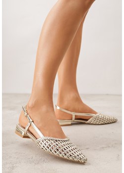 Złote Sandały z Plecioną Cholewką Triscan ze sklepu renee.pl w kategorii Balerinki - zdjęcie 188809896