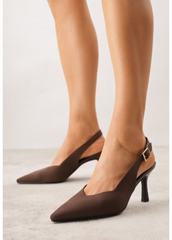 Brązowe Plecione Sandały na Szpilce Savapheme ze sklepu renee.pl w kategorii Czółenka - zdjęcie 188810217