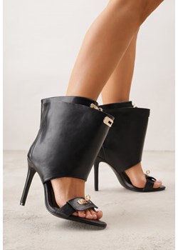 Czarne Sandały Typu Botki z Metalicznymi Klamrami Zaehlyss ze sklepu renee.pl w kategorii Sandały damskie - zdjęcie 188810235