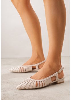Beżowe Płaskie Sandały z Ozdobnymi Paseczkami Kahlidone ze sklepu renee.pl w kategorii Balerinki - zdjęcie 188810457
