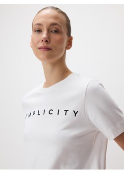 Reserved - T-shirt z haftowanym napisem - biały ze sklepu Reserved w kategorii Bluzki damskie - zdjęcie 188811568