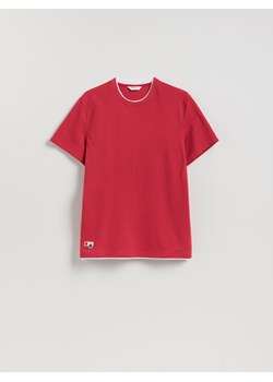 Reserved - Strukturalny t-shirt regular - czerwony ze sklepu Reserved w kategorii T-shirty męskie - zdjęcie 188811648