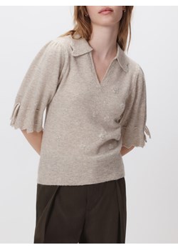 Reserved - Sweter z kołnierzykiem - beżowy ze sklepu Reserved w kategorii Swetry damskie - zdjęcie 188811698