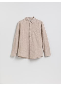 Reserved - Koszula regular z lnem - beżowy ze sklepu Reserved w kategorii Koszule męskie - zdjęcie 188811765