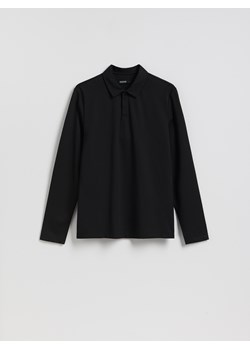 Reserved - Koszulka polo z bawełną merceryzowaną - czarny ze sklepu Reserved w kategorii T-shirty męskie - zdjęcie 188812135