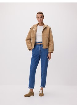 Reserved - Jeansy paperbag z dłuższą nogawką - niebieski ze sklepu Reserved w kategorii Jeansy damskie - zdjęcie 188812236