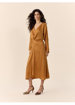 Reserved - Sukienka z drapowaniem - brązowy ze sklepu Reserved w kategorii Sukienki - zdjęcie 188812275