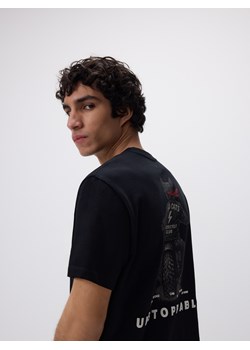 Reserved - T-shirt comfort z nadrukiem - czarny ze sklepu Reserved w kategorii T-shirty męskie - zdjęcie 188812655