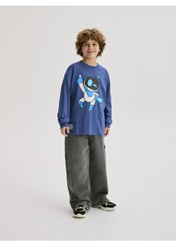 Reserved - Longsleeve Astro Bot - granatowy ze sklepu Reserved w kategorii T-shirty chłopięce - zdjęcie 188812686