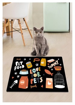 Paws&amp;Whiskers Podkładka w kolorze czarnym ze wzorem pod miski - 40 x 60 cm ze sklepu Limango Polska w kategorii Dla zwierząt - zdjęcie 188812845