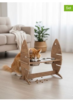 Paws&amp;Whiskers 3-częściowy zestaw w kolorze jasnobrązowym - 41 x 17 cm ze sklepu Limango Polska w kategorii Dla zwierząt - zdjęcie 188812985