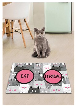 Paws&amp;Whiskers Podkładka w kolorze różowo-szarym pod miski - 40 x 60 cm ze sklepu Limango Polska w kategorii Dla zwierząt - zdjęcie 188813117