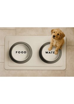 Paws&amp;Whiskers Podkładka w kolorze biało-czarnym pod miski - 40 x 70 cm ze sklepu Limango Polska w kategorii Dla zwierząt - zdjęcie 188813616