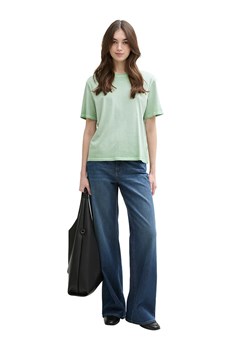 TOM TAILOR Denim Koszulka w kolorze zielonym ze sklepu Limango Polska w kategorii Bluzki damskie - zdjęcie 188820508