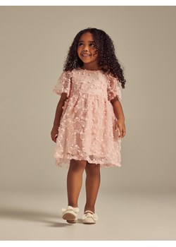 Reserved - Tiulowa sukienka z haftem - pastelowy róż ze sklepu Reserved w kategorii Sukienki dziewczęce - zdjęcie 188821278