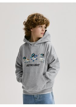 Reserved - Bluza z kapturem Astro Bot - jasnoszary ze sklepu Reserved w kategorii Bluzy chłopięce - zdjęcie 188821375