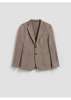 Reserved - Marynarka slim fit z dodatkiem wiskozy - brązowy ze sklepu Reserved w kategorii Marynarki męskie - zdjęcie 188821536