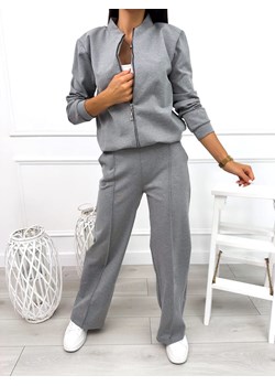 Szary Komplet Bluza + Spodnie ze sklepu ModnaKiecka.pl w kategorii Komplety i garnitury damskie - zdjęcie 188821608