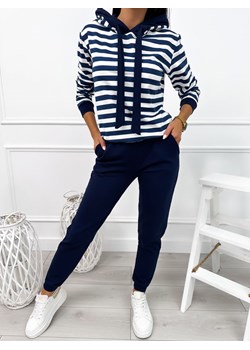 Biało-Granatowy Komplet w Paski ze sklepu ModnaKiecka.pl w kategorii Komplety i garnitury damskie - zdjęcie 188821615