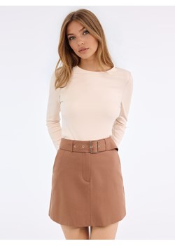 Mohito - Longsleeve basic - beżowy ze sklepu Mohito w kategorii Bluzki damskie - zdjęcie 188821955