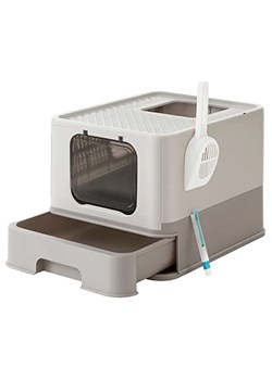 SONGMICS Kuweta w kolorze jasnoszarym dla kota - 42,5 x 37,8 x 54,3 cm ze sklepu Limango Polska w kategorii Dla zwierząt - zdjęcie 188823187