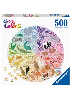 Ravensburger 500-częściowe puzzle "Circle of Colors - Animals" - 12+ ze sklepu Limango Polska w kategorii Puzzle - zdjęcie 188823359