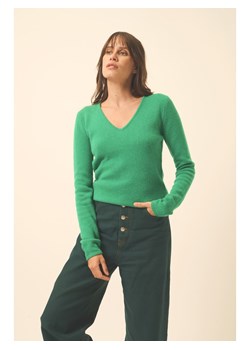 Just Cashmere Kaszmirowy sweter "Abby" w kolorze zielonym ze sklepu Limango Polska w kategorii Swetry damskie - zdjęcie 188823819